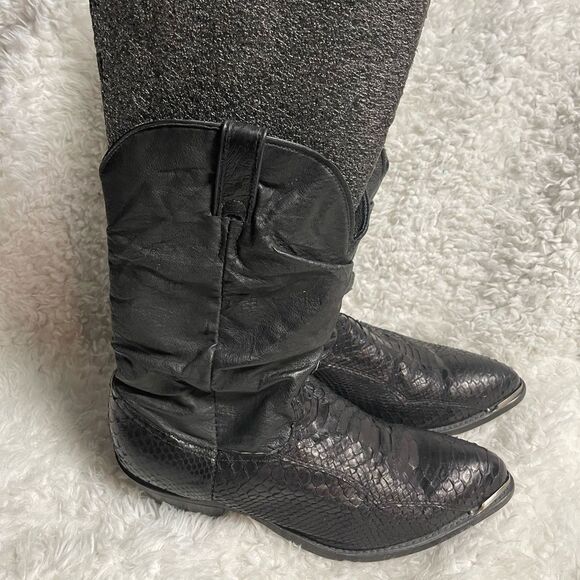 Code West men’s cowboy Boots leather Black &
snake skin print Size9.5 - Picture 1 of 13